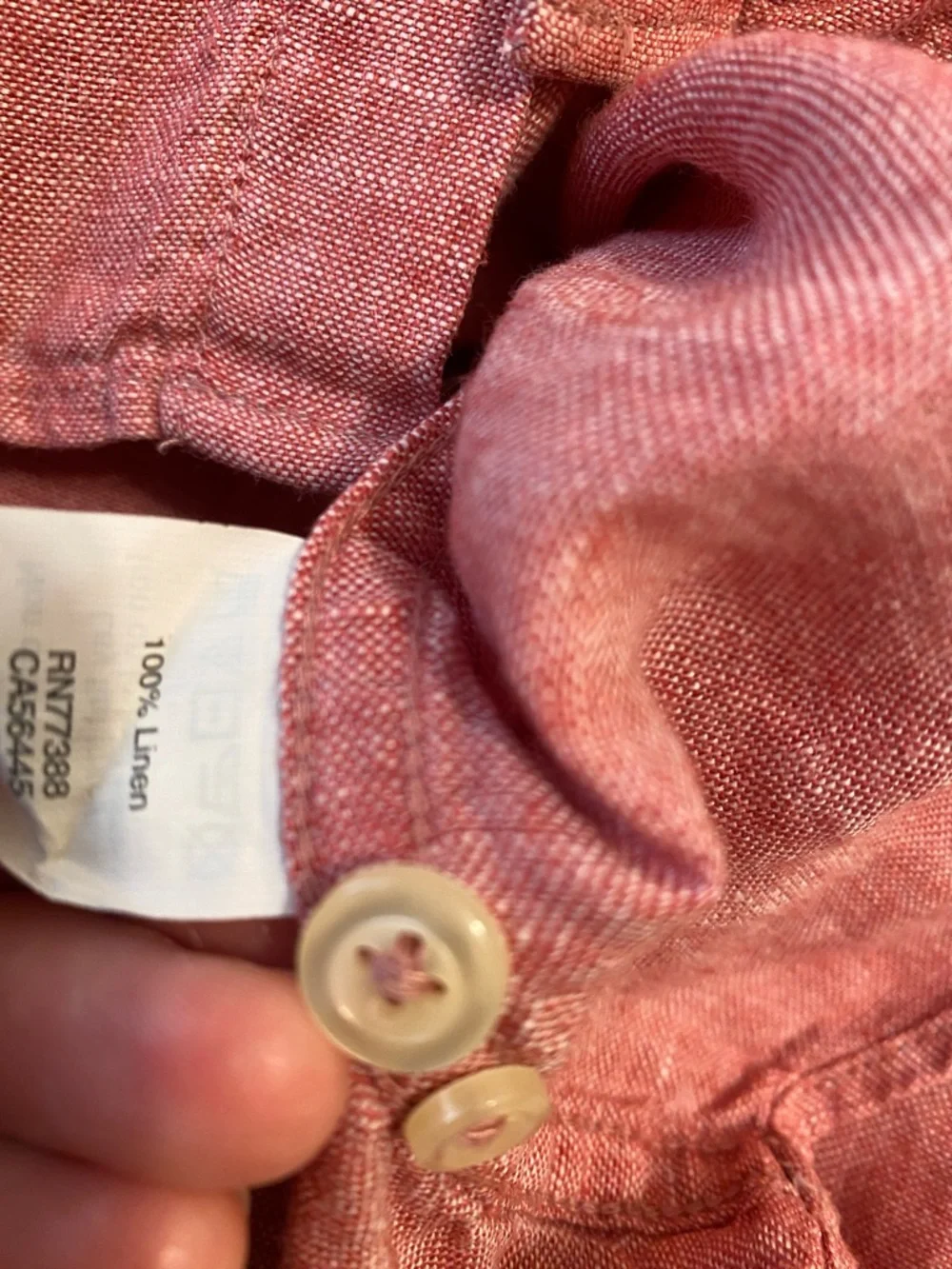 J. Crew Slim fit Linen  Short-Sleeve Button Down Shirt in Heathered pink. Size S